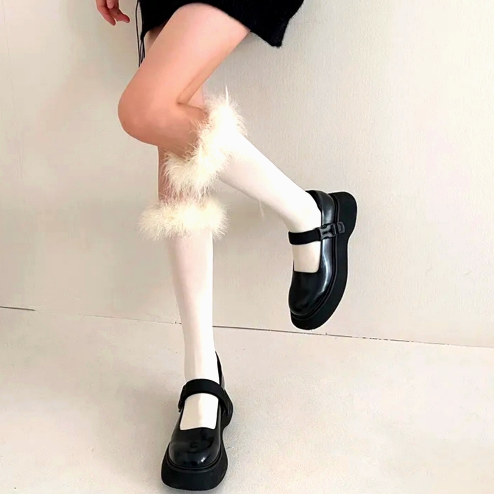 Goegeous Unique Faux Fur Stockings Socks NWT